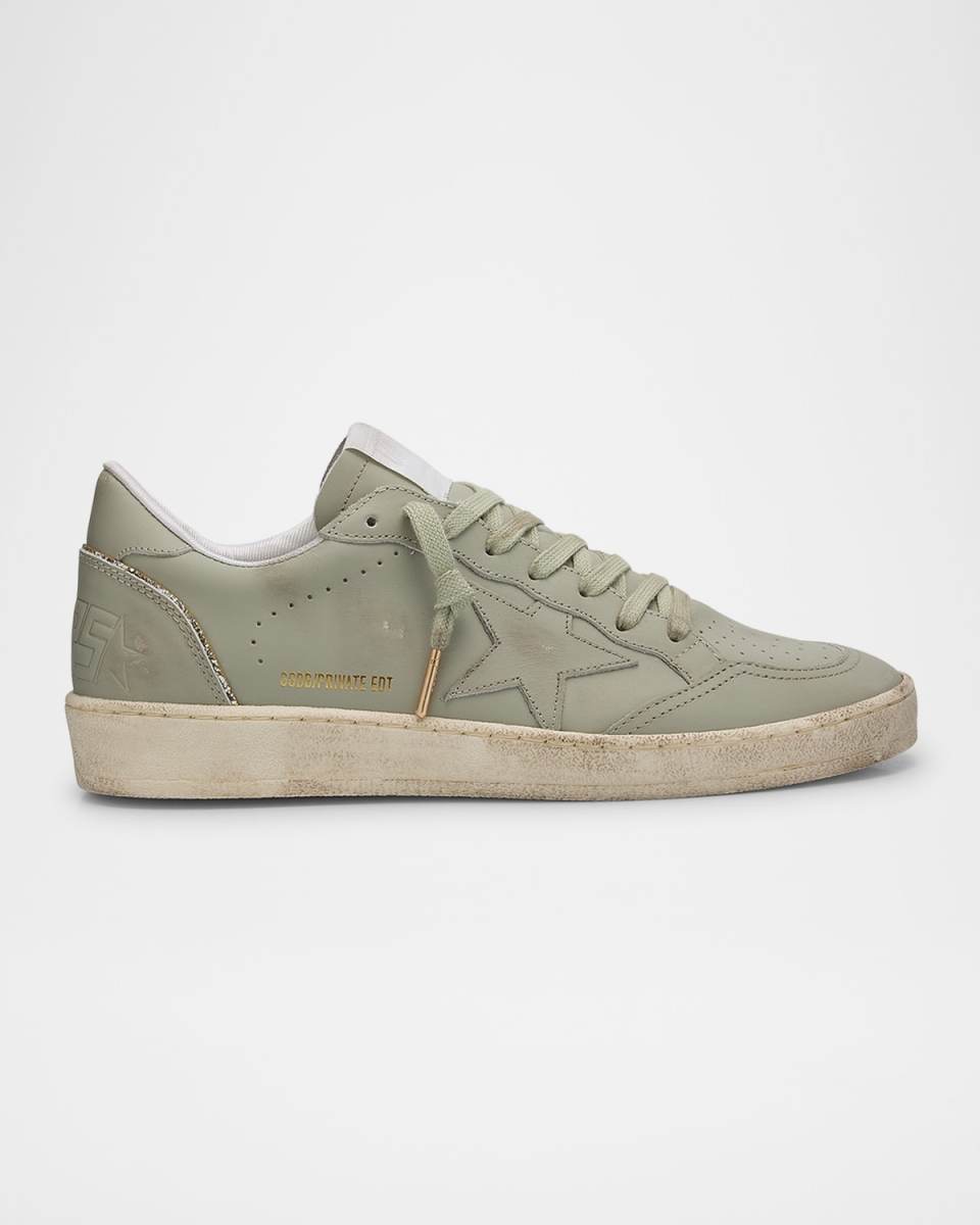 Ballstar Leather Glitter Low-Top Sneakers